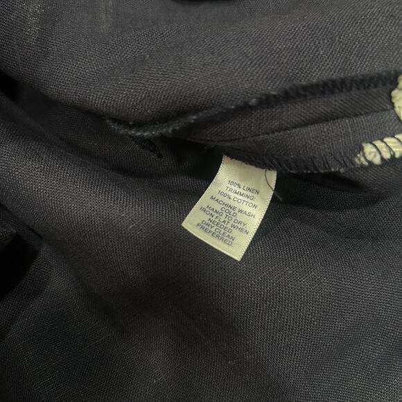 Sail To Sable Linen Tunic Dress Blue Long Sleeve V-Neck Coastal Women's Size 2 - Picture 10 of 10